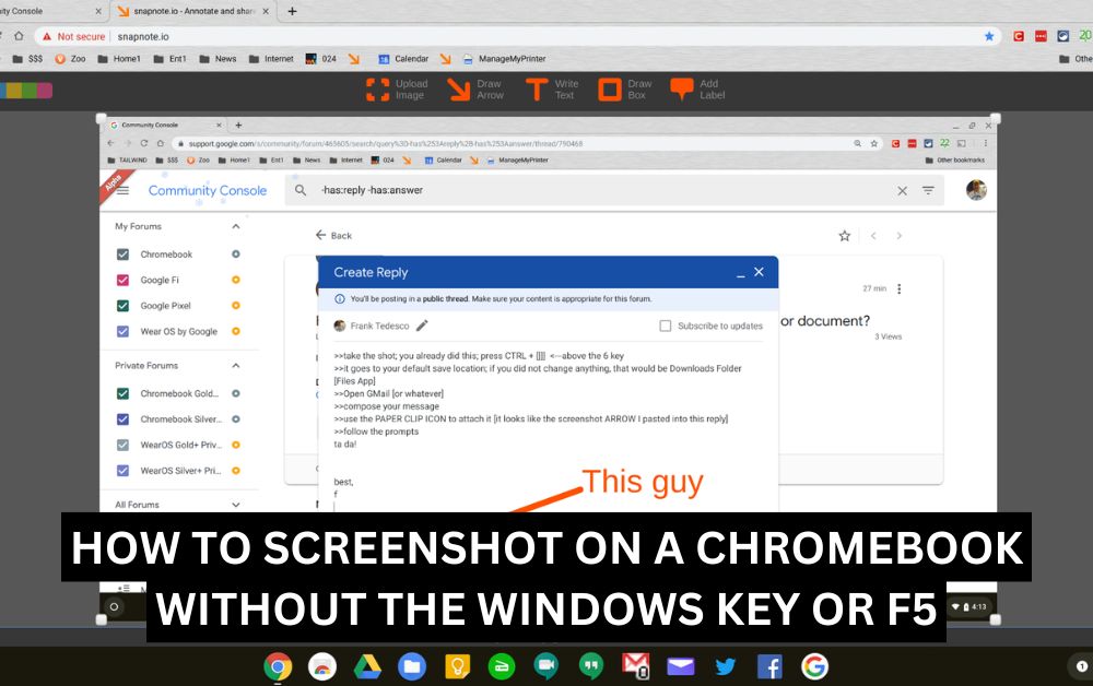 How to screenshot on Chromebook and attach documents?